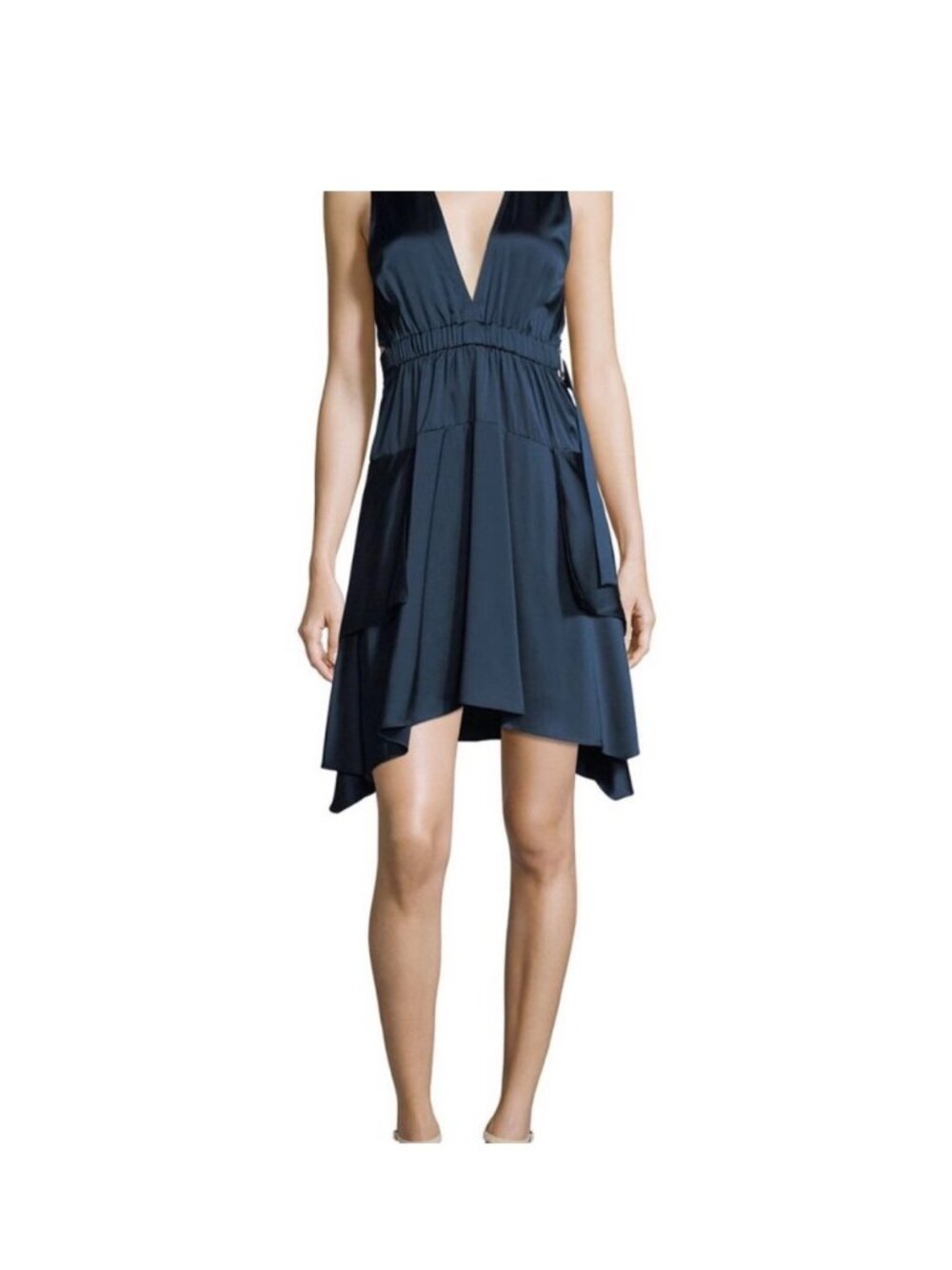 A.L.C. Nahia Dress Navy Open-Back Ruffle Mini 6
